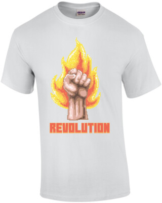 Revolution Burning Fist Retro T-Shirt