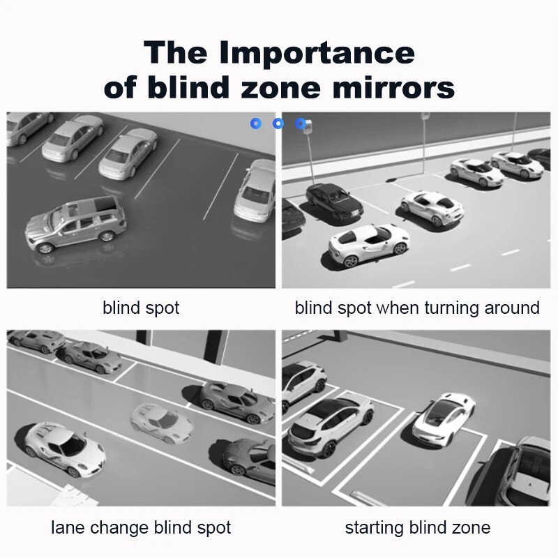2X Car Rotation HD Glass Adjustable for Parking Reversing Blind Spot ...