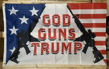 God Guns & Donald Trump Flag FREE SHIP Save America Republican USA Sign 3x5’