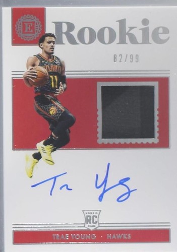 Trae Young 2018-19 Panini Prizm Ruby Wave Autograph RC Card #78