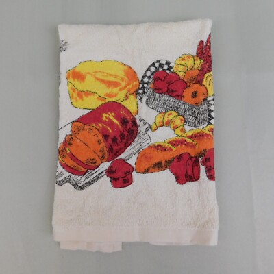 Vintage NOS Kitschy 70s Retro Bakery Bread Muffins Kitchen Tea Towel #4062