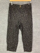 Anthropologie Declan Paperbag Utility Pants in Black Size Large Floral