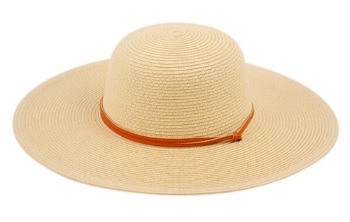 Outdoor Summer Chin Strap Beige Sun Hat Women Packable Straw Paper Floppy SPF50+ - Picture 2 of 17