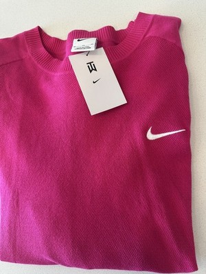 Nike Tiger Woods Fireberry Pink Golf Sweater, Size XL NWT DR5291-615