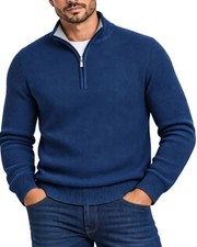 Suéter DG's Drifter Piqué Media Cremallera Azul Marino Algodón Acrílico Hombres M-2XL