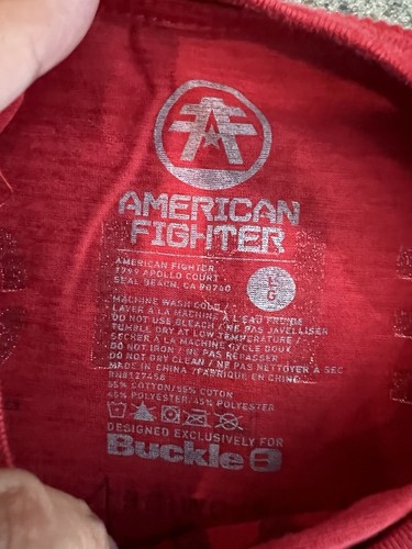 Camisa de manga larga American Fighter Premium Athletics Hyrbid para hombre grande roja - Imagen 3 de 8