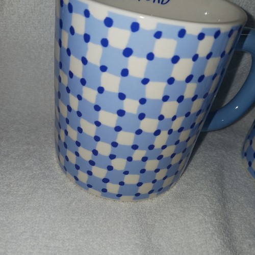 Father Dad Coffee Mugs. Love You, Dad. Blue Checker. Set Of 2. New - Picture 4 of 6