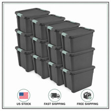 Sterilite 12 Gal Stackable Plastic Latching S...