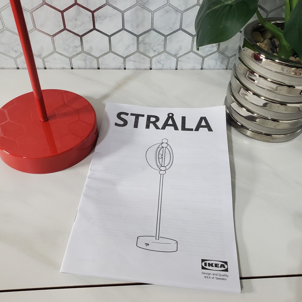 Ikea Strala LED Decorative Red Table Lamp by Lukas Bazie Battery