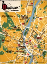 Budapest Tourist Map vintage postcard m120
