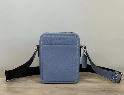 COACH Sullivan Leather Crossbody Shoulder Bag Light Denim Blue CAT81 NWT