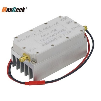 5.7-5.85GHz 10W RF Power Amplifier Module 40dB High Gain SMA Female w/ Heatsink