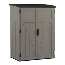 Suncast 54 Cubic Foot Vertical Shed Outdoor Storage for Patio and Garage, Stoney