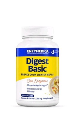 Enzymedica Digest Basic Essential Enzyme Formula 90 Capsules Casein-Free, #410