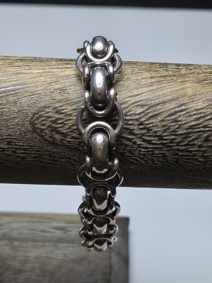 Vintage Taxco Mexico .925 Sterling Silver Round & Oval Links
