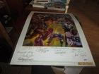 Large Multi signed Pro Football Hall of Fame Print 11 Signatures PLEASE READ!