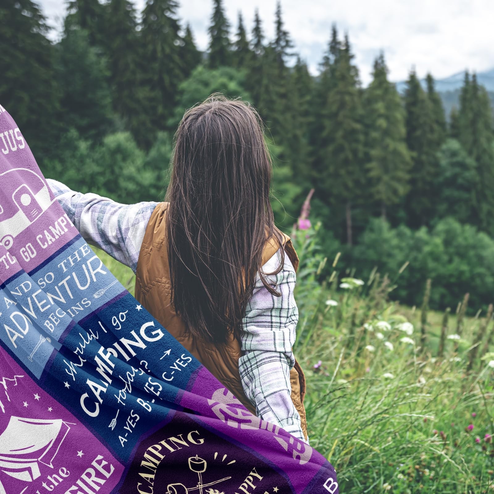 Cool Camping Gifts for Women/Men, Camping Blanket Essentials for Camp Lover, ... thumbnail 7