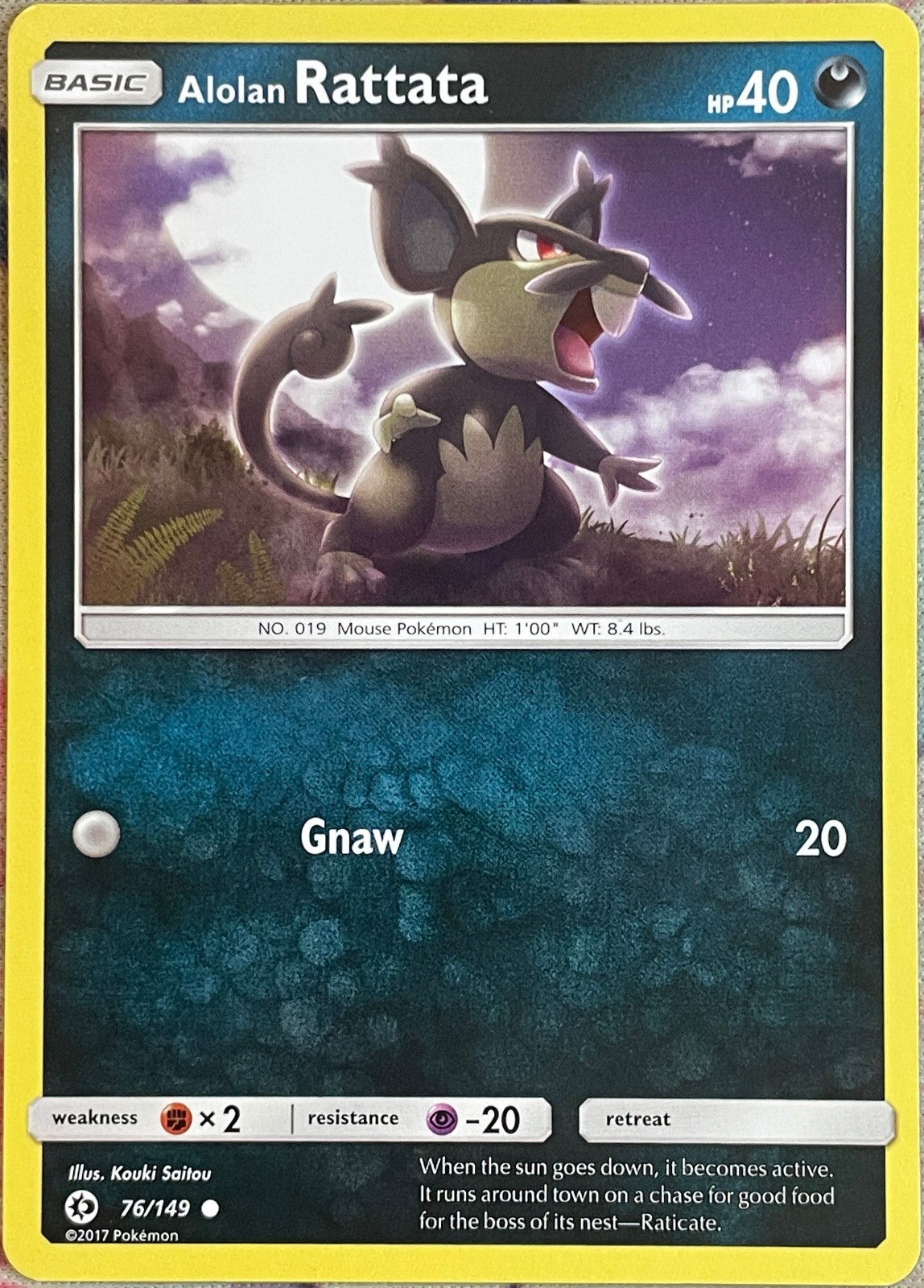 Alolan Rattata - 76/149 - Sun & Moon Base Pokemon 2017