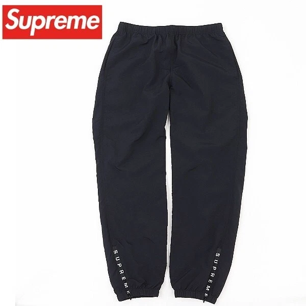 Pantalon d'échauffement Supreme Supreme 22SS logo ourlet zippé pantalon en nylon noir noir