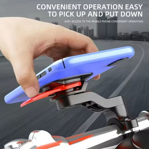 Supporto Bici Moto Universale per Telefono QUAD LOCK Anti-Shake MTB Rosso - Foto 3 di 8