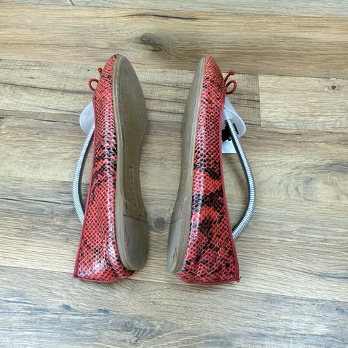 Talbots Red and Black Snake Print Round Toe Flat with Bows Size 7.5 - Picture 5 of 8