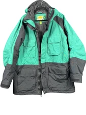 Cabela's Jacket Mens XL Tall Green Black Guidewear Hooded GORE-TEX Parka Fishing