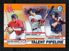 2020 Bowman Orange Refractor 7/25 Bobby Dalbec Triston Casas Jarren Duran 1v3