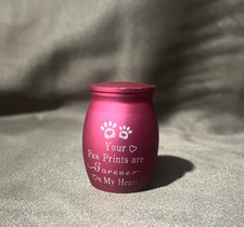 Mini Red Pet Urn for Ashes   1x2  Keepsake Memorial  Dog Cat Loss Tribute