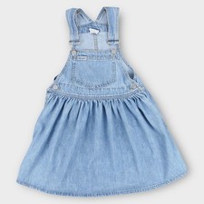 Vintage Guess Denim Overall Dress Girls Size 8 Made in USA 90s Light Wash