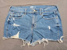 Old Navy Womens Boyfriend Mid-Rise Distressed Denim Shorts Size 8