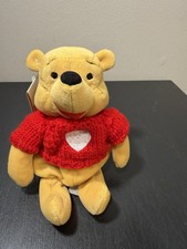 1990s Disney Store Exclusive Winnie the Pooh-Pooh w/Red Sweater 8" beanie NWT