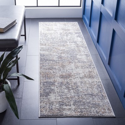 Shivan Collection Runner Rug - 2'3'' x 6', Ivory & Grey, Modern Abstract Desig...