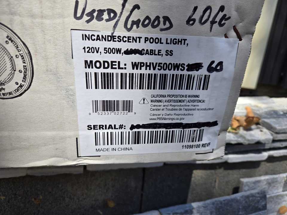 Jandy Grande Blanco LED Piscina Spa Luz 120V 500W Modelo WPHV500WS60 Foto 2 de 2