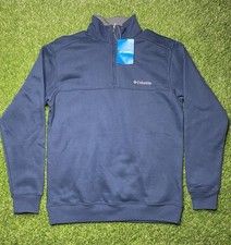 NWT Columbia Hart Mountain II Sweater Mens S Blue Half Zip Pullover Half Zip