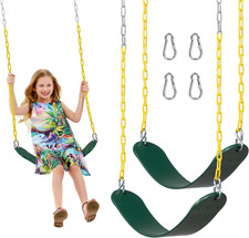 2 Pack Outdoor Swings Seats with 66" Rust-Resistant Heavy Duty Chain, Playground