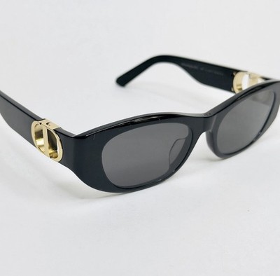 CHRISTIAN DIOR MONTAIGNE Black Gold 30Montaigne S9U Oval Sunglasses CD40128U