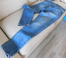 Vintage 90s Levis 501 S Skinny Button Fly Jeans 27 x 32 blue USA No flaws
