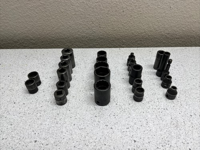 #ad #ad Lot of 24 Snap on 3 8quot; amp; 1 4quot; Shallow Drive Sockets SAE Impact Drive Reducer $199.00