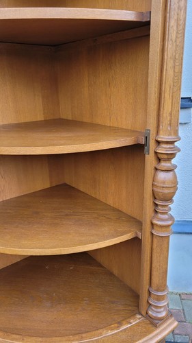 Eckvitrine Gründerzeit 1890 Eckschrank Vitrine Julius Groschkus Eiche Nussbaum - Bild 20 von 24