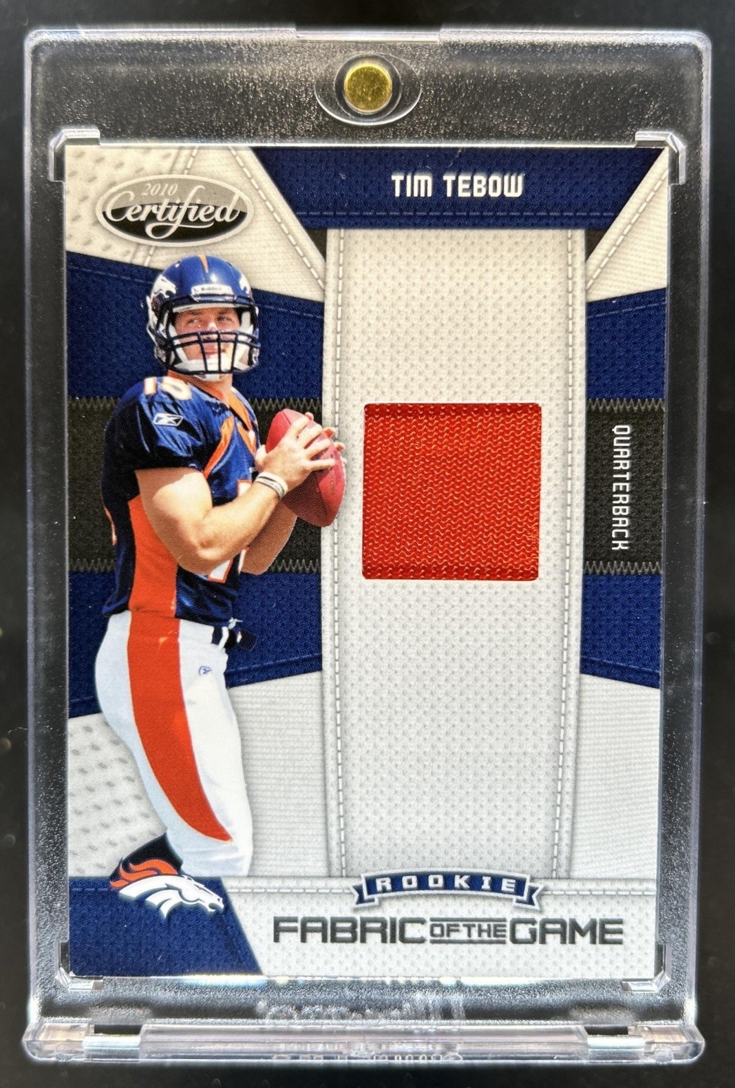 Tim Tebow Panini Certified Rookie Fabric of the Game #12 Base