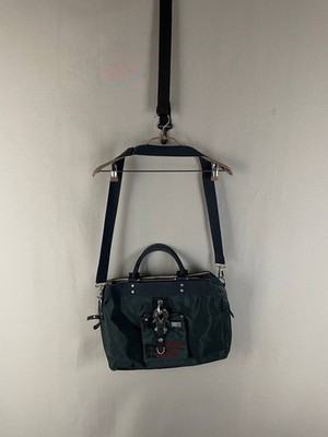 George Gina & Lucy Womens Crossbody Bag Blue Cotton Zipper