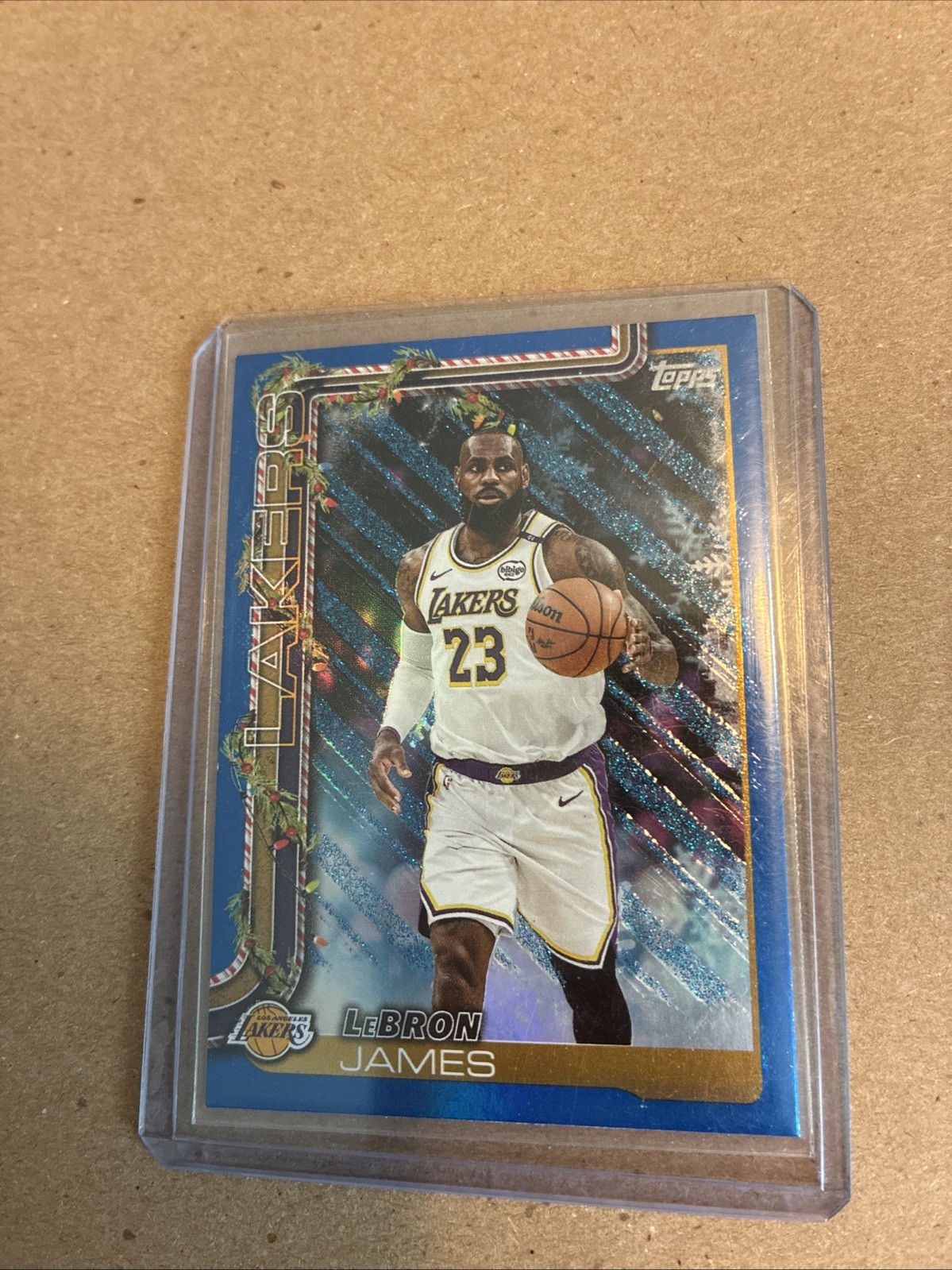 2025-26 Topps Holiday - LeBron James #H119 Holiday Metallic Blue Glitter