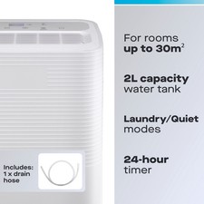 Daewoo 16L Dehumidifier with Water Tank Home Damp Moisture Control