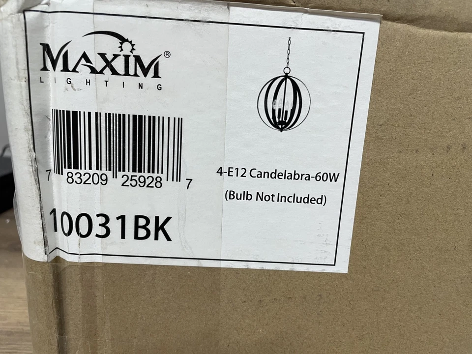 Colgante vela cónica Maxim 10031BK Provident 4 luces 16" de ancho, negro Foto 2 de 2