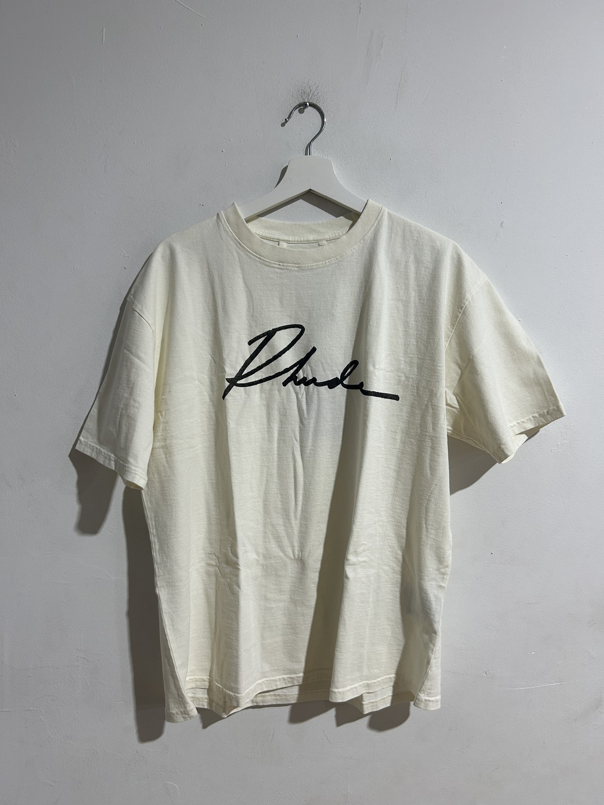RHUDE LOGO SCRIPT WHITE SIZE XL NEW