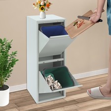 Waste & Recycling Cabinet Tilt Out Trash Bin Cabinet Trash Recycling Organizer