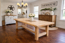 Farmhouse Table 7 ft x 110cm Bespoke Made Pine Rustic Traditional, Dining Table