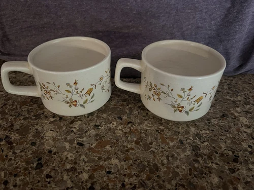 Temper-Ware  VTG by Lenox Merriment Coffee Mugs Cups Set of 2 USA