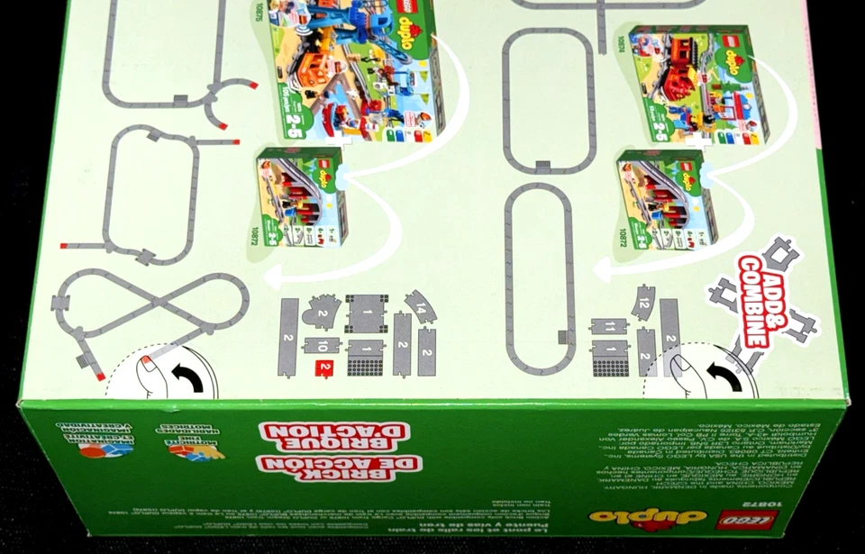 СОВЕРШЕННО НОВЫЙ! LEGO DOUBLEO 10872 ЖЕЛЕЗНОДОРОЖНЫЙ МОСТ И ПУТИ / ЭКШН-КИРПИЧ В КОМПЛЕКТЕ - Изображение 3 из 4