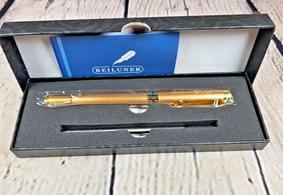 BEILUNER Luxury Fountain Pen | 24K Gold Plated | New in Box with Converter